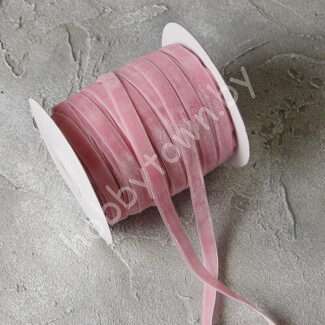 Лента бархатная 1 см (цв.розовый 36) 1 метр