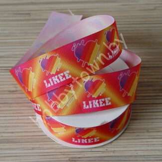 Лента репсовая 25 мм с рисунком Likee, 1 м