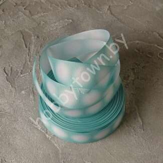 Лента репсовая с разметкой для лепестков 25 мм (цв. аквамариновый) 1м