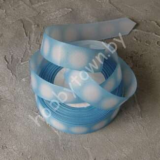 Лента репсовая с разметкой для лепестков 25 мм (цв. голубой) 1м