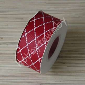 Лента репсовая с рисунком Ромбик 40 мм (цв. бордовый 37) 1м