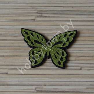 Патч-заготовка Бабочка 50 мм (цв. чёрный/зелёный) 1шт.