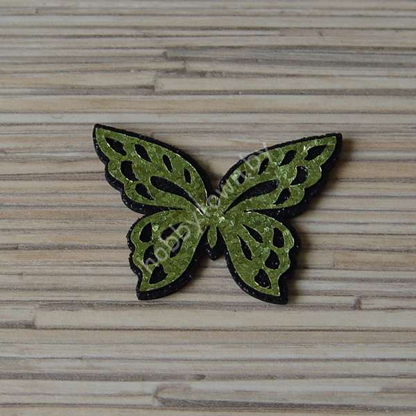 Патч-заготовка Бабочка 35 мм (цв. чёрный/зелёный) 1шт.