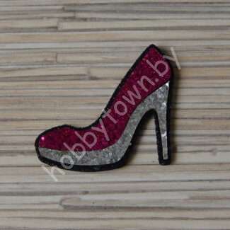 Патч-заготовка Туфелька 50 мм (цв. чёрный/фуксия) 1шт.