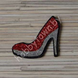 Патч-заготовка Туфелька 35 мм (цв. чёрный/красный) 1шт.
