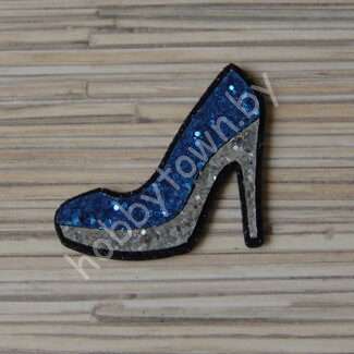 Патч-заготовка Туфелька 50 мм (цв. чёрный/синий) 1шт.