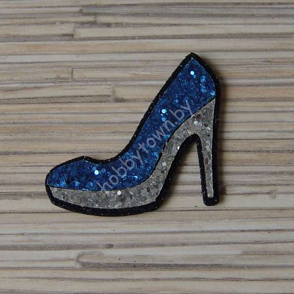 Патч-заготовка Туфелька 50 мм (цв. чёрный/синий) 1шт.