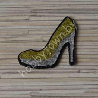Патч-заготовка Туфелька 50 мм (цв. чёрный/золото) 1шт.