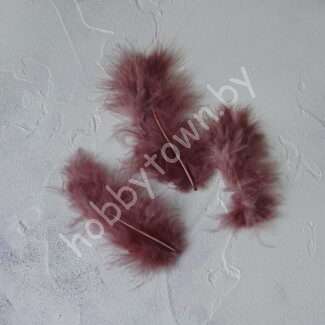 Перья декоративные 7-10 см (цв. тёмная пенка 101) 1 шт.