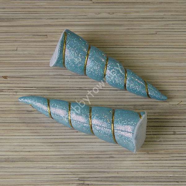 Рожки объемные 10,5 см (цв.голубой) 1шт.