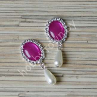 Серединка ювелирная с подвеской 18×25 мм (цв.серебро/сиреневый 8) 1 шт.