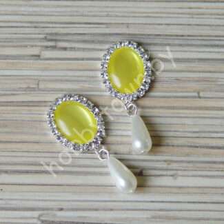 Серединка ювелирная с подвеской 18×25 мм (цв.серебро/жёлтый 10) 1 шт.