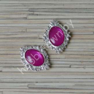 Серединка ювелирная 25×32 мм (цв.серебро/сиреневый 8) 1 шт.