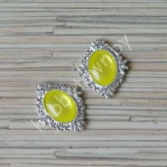 Серединка ювелирная 25×32 мм (цв.серебро/жёлтый 10) 1 шт.