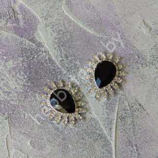 Серединка ювелирная 27×32 мм (цв.серебро/чёрный 06) 1 шт.