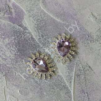 Серединка ювелирная 27×32 мм (цв.серебро/фиолетовый 02) 1 шт.