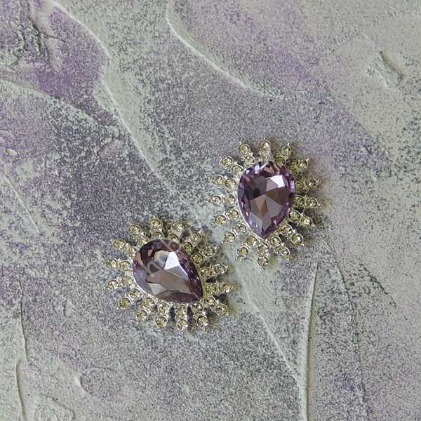 Серединка ювелирная 27×32 мм (цв.серебро/фиолетовый 02) 1 шт.