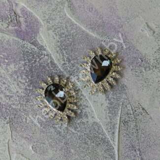 Серединка ювелирная 27×32 мм (цв.серебро/графитовый 04) 1 шт.