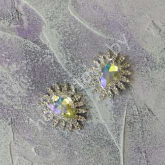 Серединка ювелирная 27×32 мм (цв.серебро/радужный 31) 1 шт.