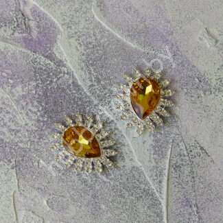 Серединка ювелирная 27×32 мм (цв.серебро/золото 07) 1 шт.