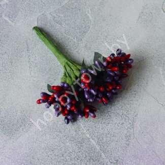 Букетик из сборных тычинок 12 шт./букет (цв. фиолетово-красный)