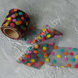 Фатин Разноцветный горох 5,5 см (цв. чёрный) 1 метр