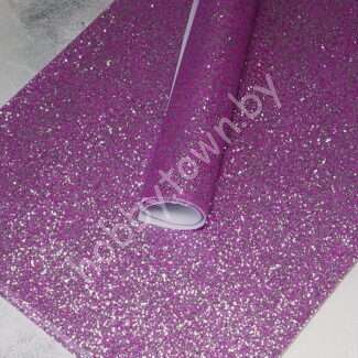 Кожзам с мелким перламутровым глиттером (цв. сиреневый)