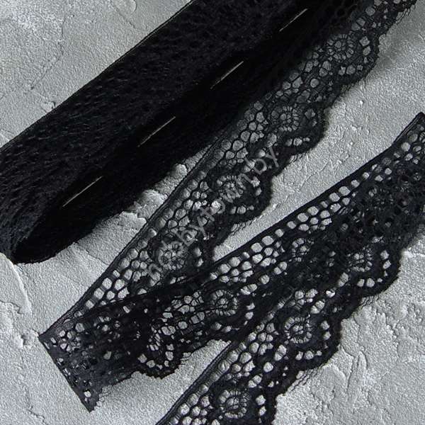 Кружево 38 мм (цв. чёрный ) 1 м