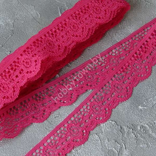 Кружево 38 мм (цв. ярко-розовый) 1 м