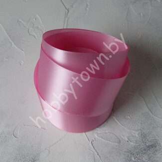 Лента атласная однотонная 50 мм (цв. розовый 094 )