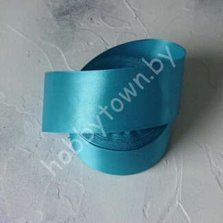 Лента атласная однотонная 50 мм (цв. бирюзовый 047)