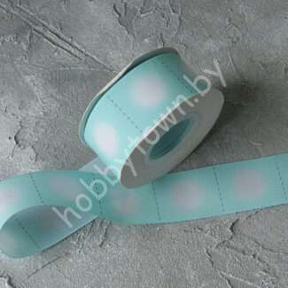 Лента репсовая с разметкой для лепестков 40 мм (цв. аквамариновый) 1 м