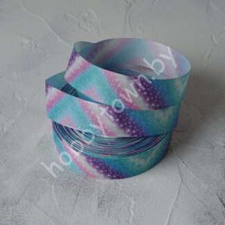 Лента репсовая с рисунком Звёздочки градиент, 25 мм (цв. разноцв.) 1 м