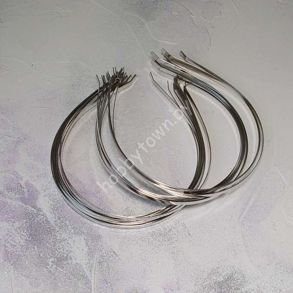 Ободок для волос металл, 4-5 мм (цв.серебро) 1 шт.