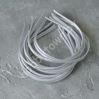 Ободок для волос металл+ткань 0,5 см (цв. белый 7) 1 шт.