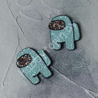 Патч сборный Among US 50 мм (цв. сапфировый/голубой) 1шт.