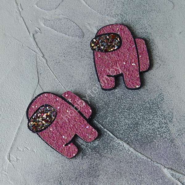 Патч сборный Among US 50 мм (цв. сапфировый/розовый) 1шт.