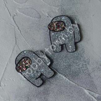 Патч сборный Among US 50 мм (цв. сапфировый/серый) 1шт.