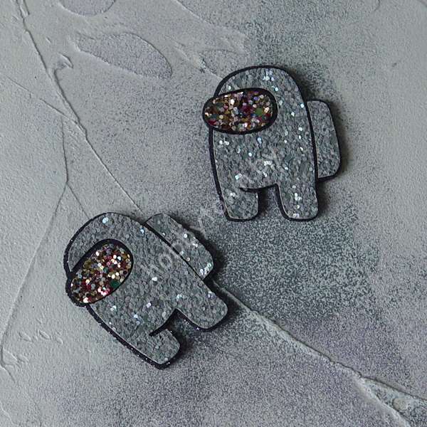 Патч сборный Among US 50 мм (цв. сапфировый/серый) 1шт.