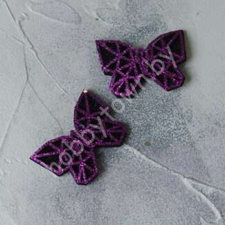 Патч сборный Бабочка геометрия 50 мм (цв. чёрный/фиолетовый) 1шт.