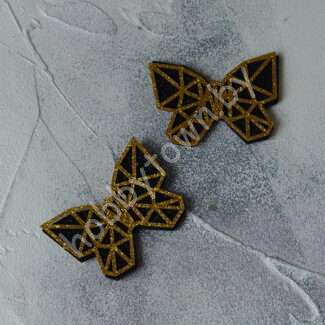 Патч сборный Бабочка геометрия 50 мм (цв. чёрный/золото) 1шт.