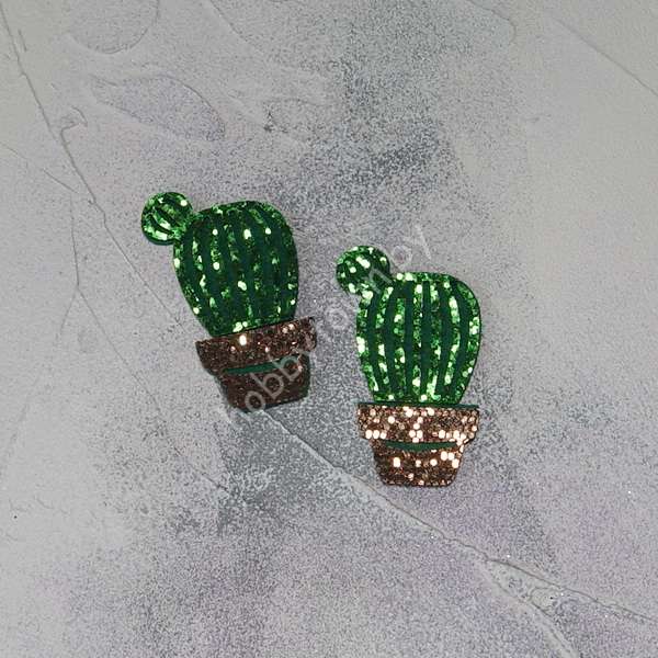 Патч сборный Кактус 50 мм (цв. зелёный/коричневый) 1шт.