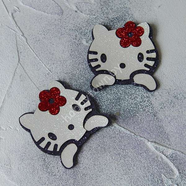 Патч сборный Китти 50 мм (цв. сапфировый/белый перламутр) 1шт.