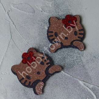 Патч сборный Китти 50 мм (цв. сапфировый/персиковый) 1шт.