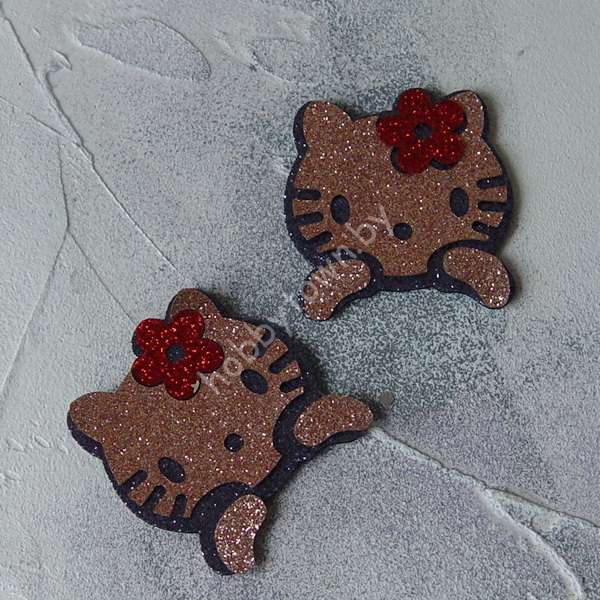 Патч сборный Китти 50 мм (цв. сапфировый/персиковый) 1шт.