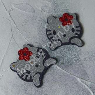 Патч сборный Китти 50 мм (цв. сапфировый/серебро) 1шт.