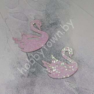 Патч сборный Лебедь 50 мм (цв. белый перламутр) 1шт.