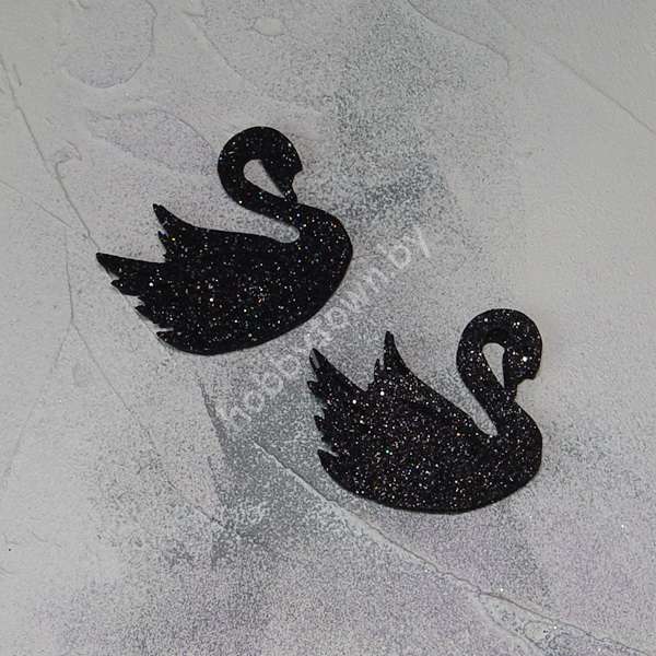 Патч сборный Лебедь 50 мм (цв. чёрный мультиколор) 1шт.