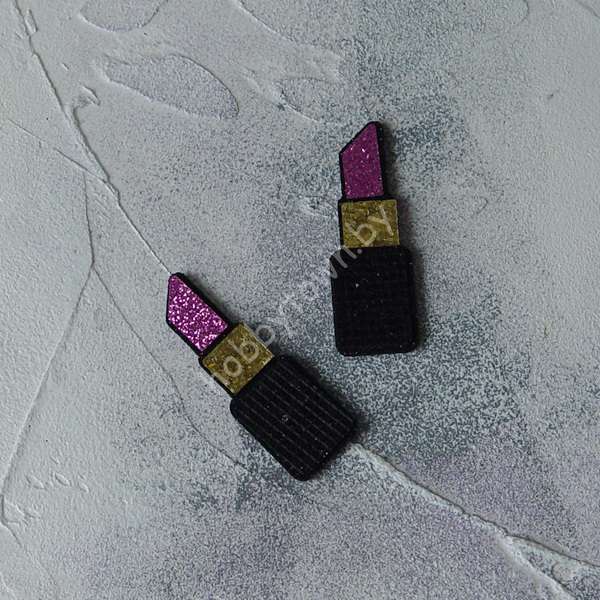 Патч сборный Помада 50 мм (цв. чёрный/золото/сиреневый) 1шт.