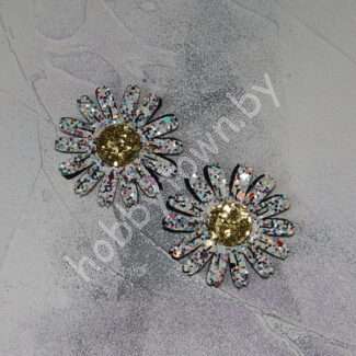 Патч сборный Ромашка 50 мм (цв. голубой ) 1шт.